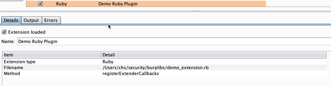 Extension Running